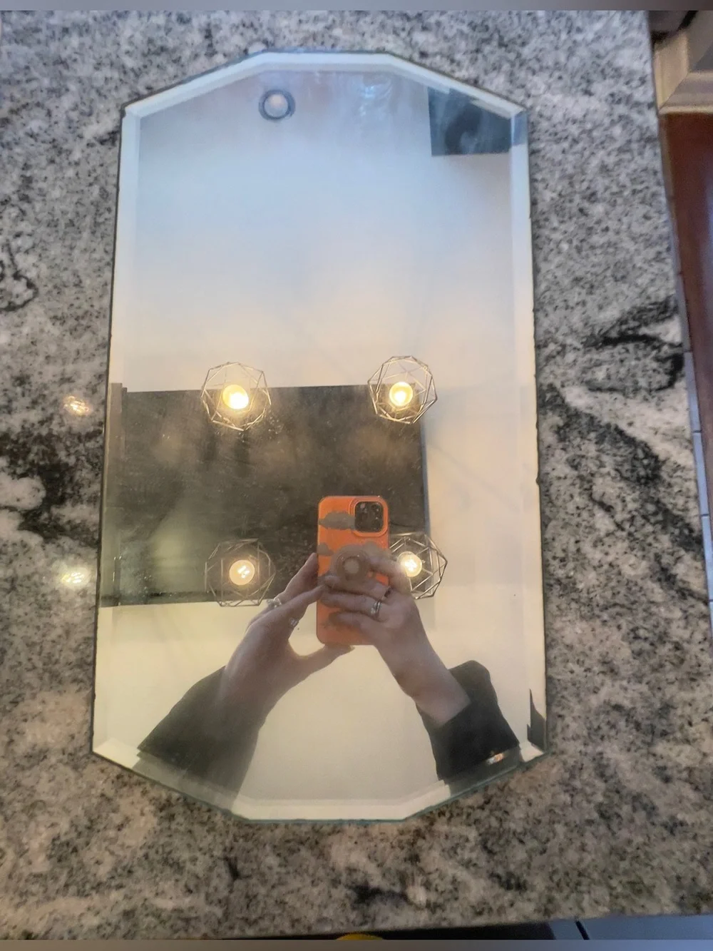 Vintage Mid-Century Beveled Edge Frameless Mirror 18 LX 10 W